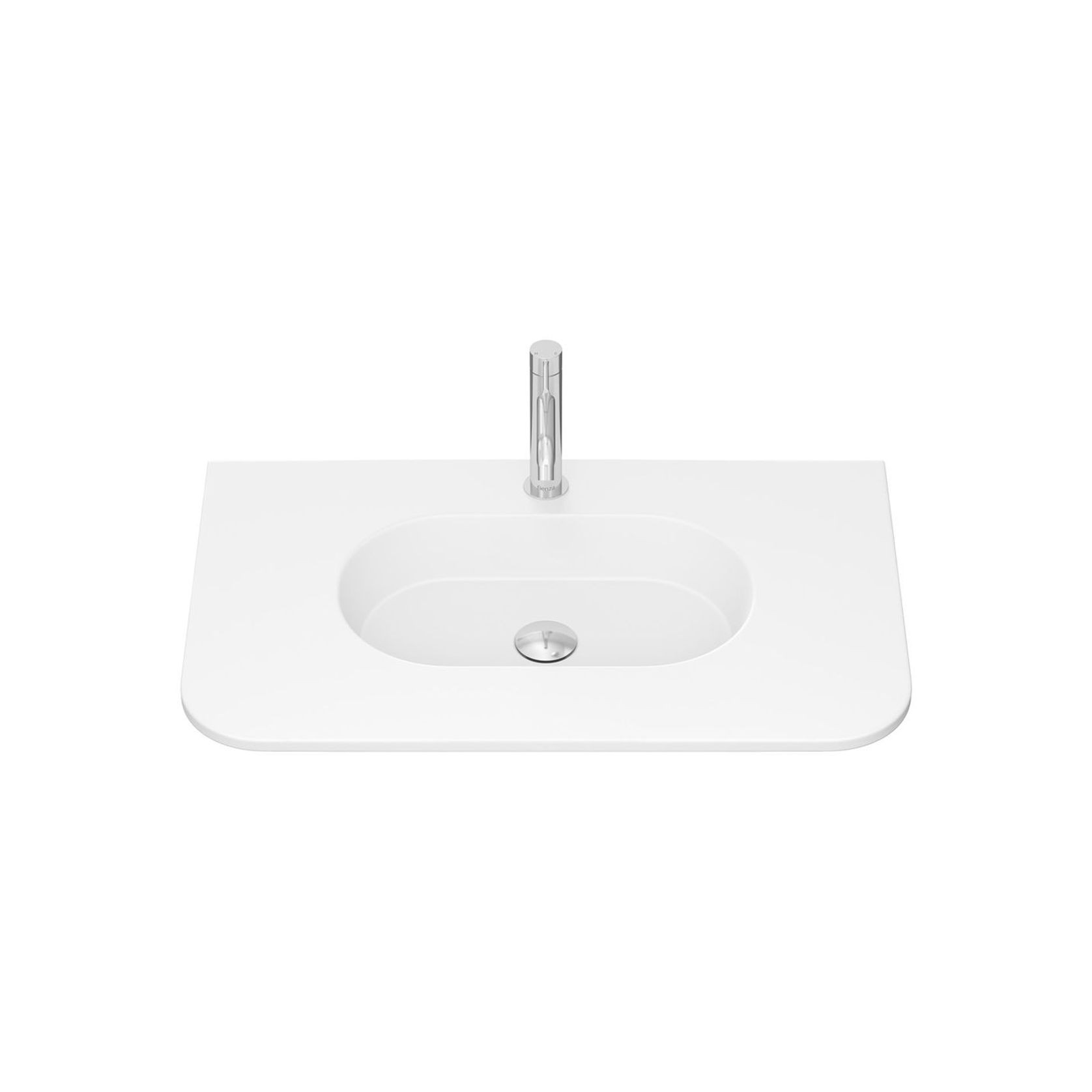 Lola Matte Full Depth Curved Ceramic Basin Top 750mm gallery detail image