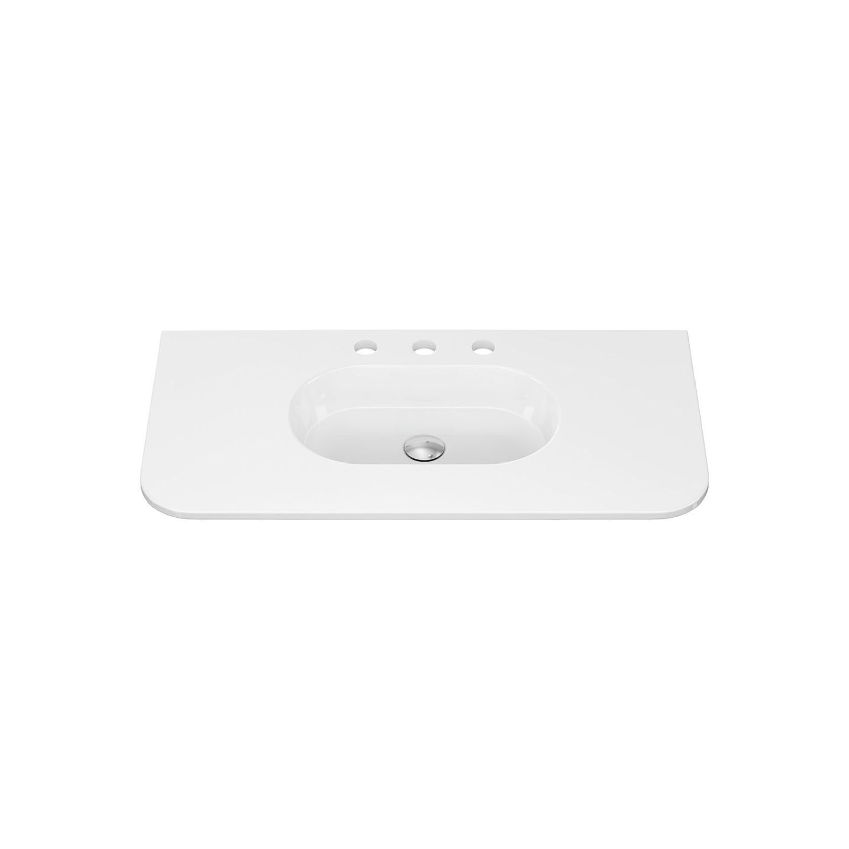 Lola Gloss Full Depth Curved Ceramic Basin Top 900mm gallery detail image