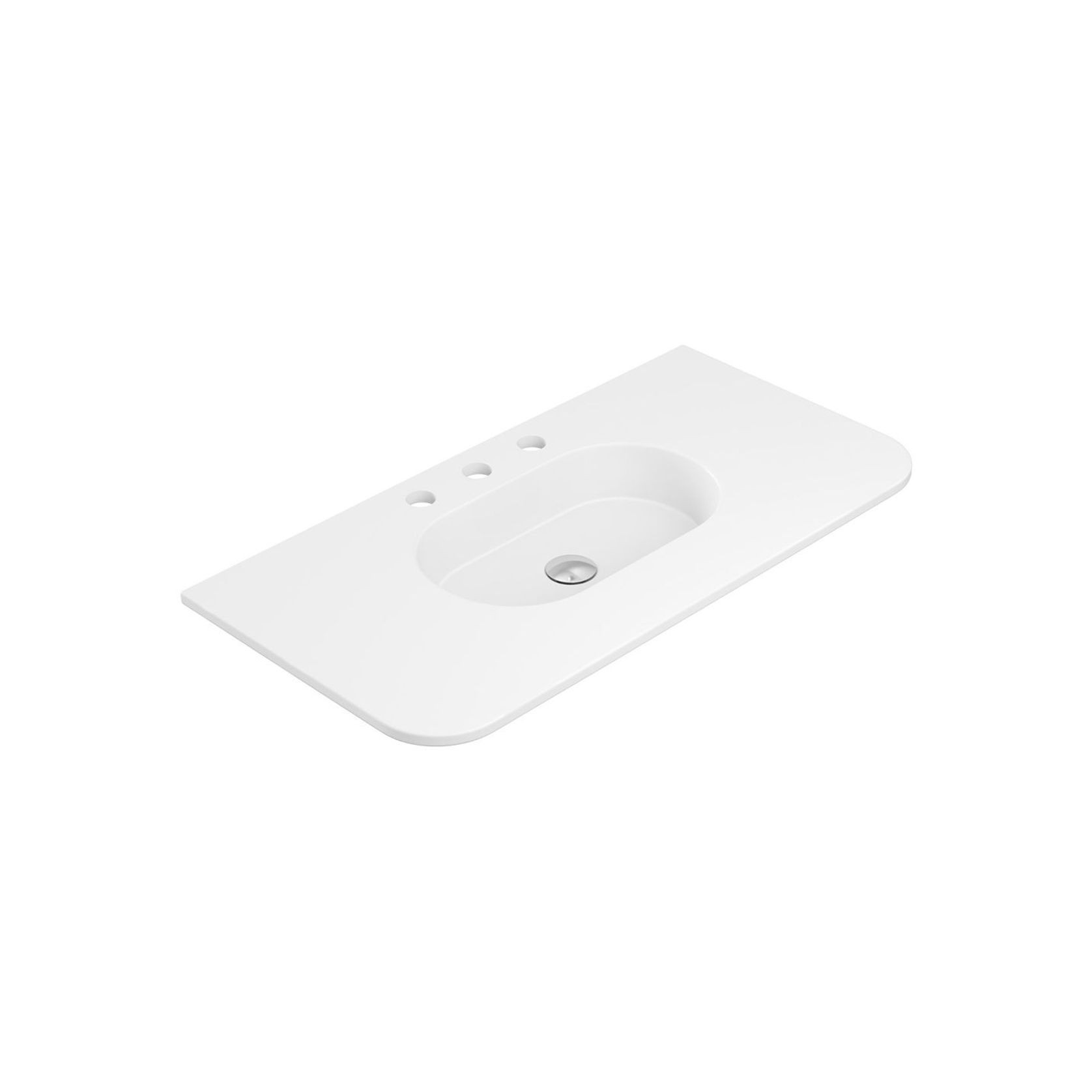 Lola Matte Full Depth Curved Ceramic Basin Top 900mm gallery detail image