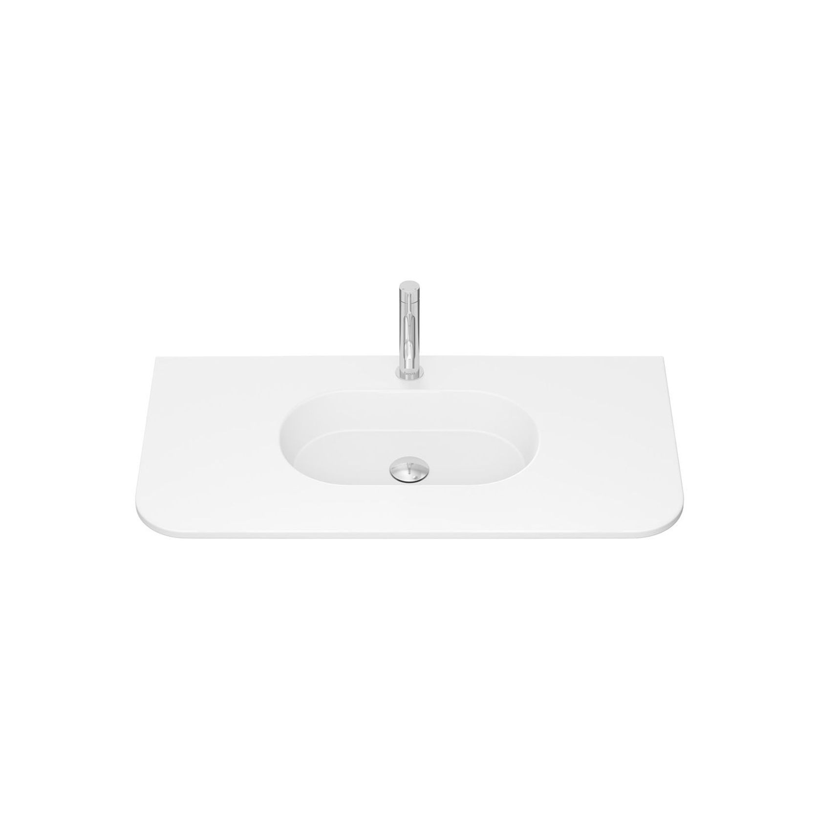 Lola Matte Full Depth Curved Ceramic Basin Top 900mm gallery detail image