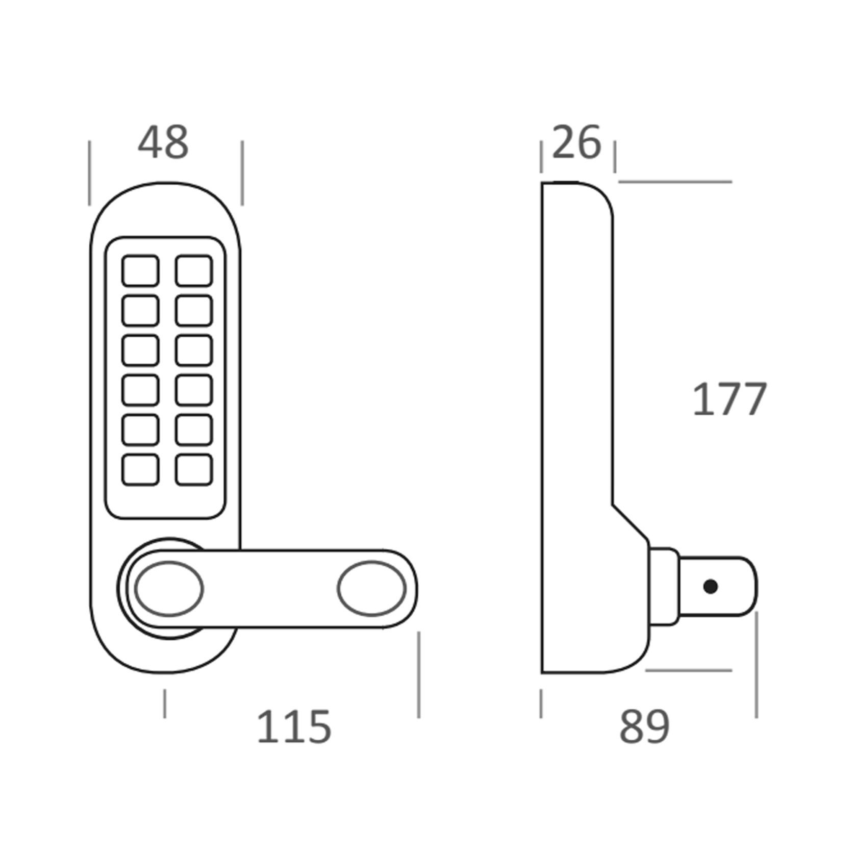 Borg Digital Door Lock Keyless Entry Marine Grade Fire Rated Black BL5001MGPRO gallery detail image
