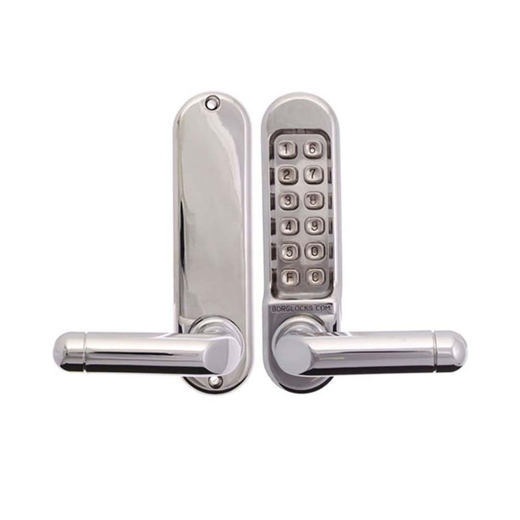 Borg Digital Door Lock Lever Keyless Marine Grade Chrome Plate BL5201MG gallery detail image