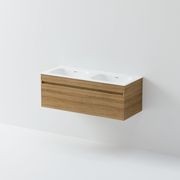 Code Luxe 1200 Wall Hung Double Basin Vanity | Single Drawer gallery detail image