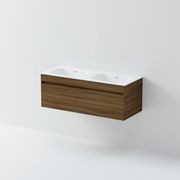 Code Luxe 1200 Wall Hung Double Basin Vanity | Single Drawer gallery detail image
