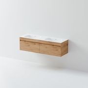 CODE Luxe 1500 Wall Hung Double Basin Vanity | 2 Drawer Side By Side gallery detail image