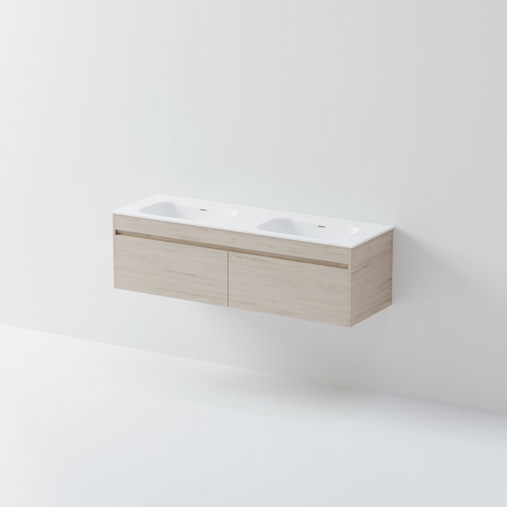 CODE Luxe 1500 Wall Hung Double Basin Vanity | 2 Drawer Side By Side gallery detail image