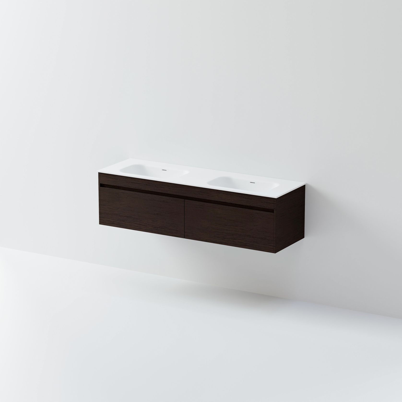 CODE Luxe 1600 Wall Hung Double Basin Vanity | 2 Drawer Side By Side gallery detail image