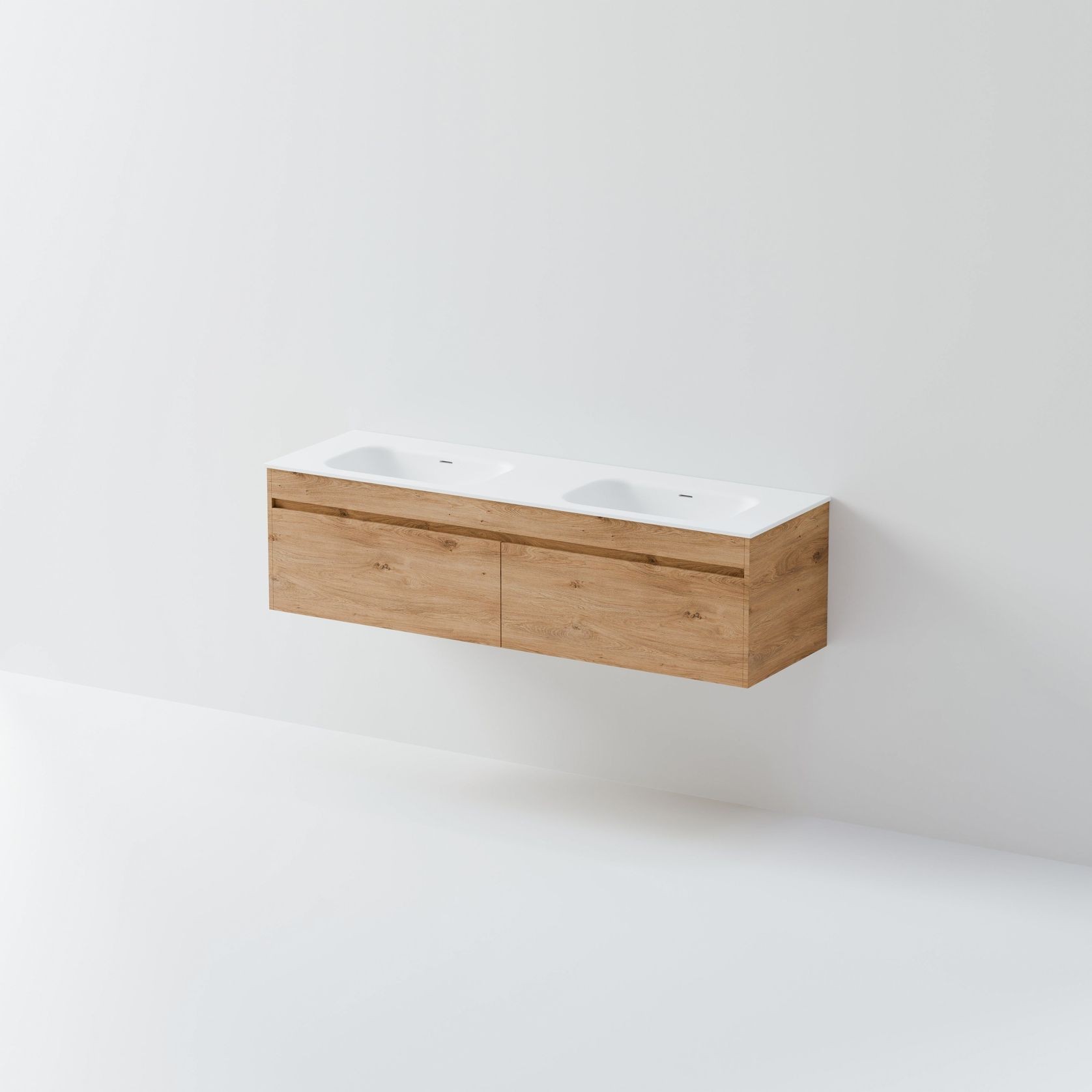 CODE Luxe 1600 Wall Hung Double Basin Vanity | 2 Drawer Side By Side gallery detail image