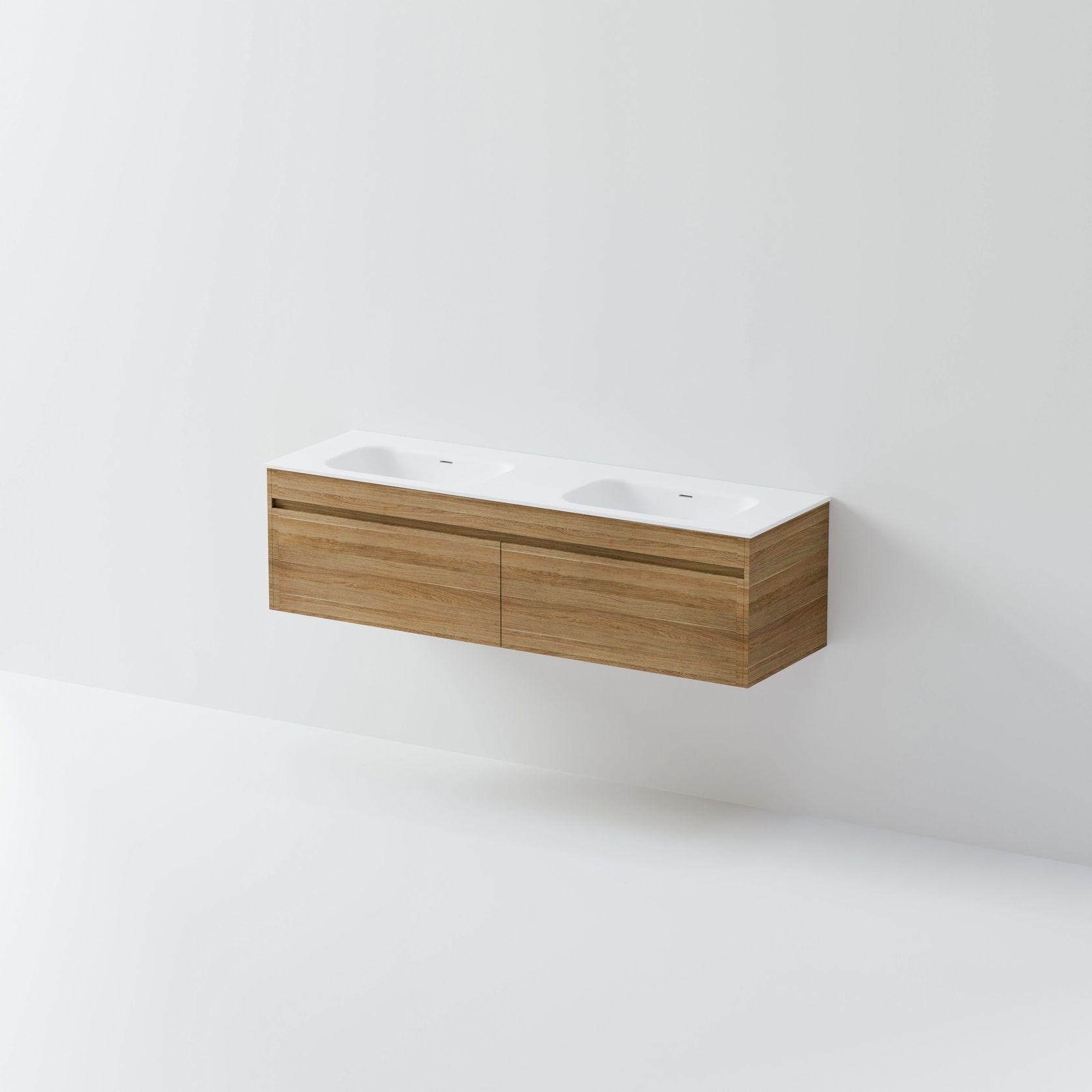 CODE Luxe 1800 Wall Hung Double Basin Vanity | 2 Drawer Side By Side gallery detail image