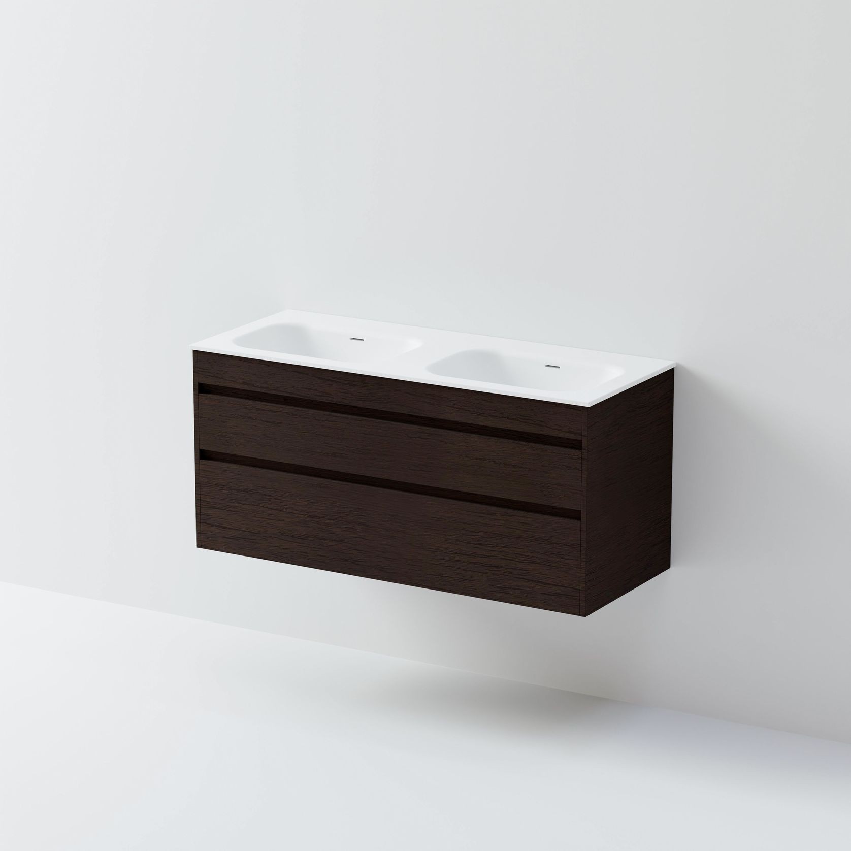 Code Luxe 1200 Wall Hung Double Basin Vanity | 2 Drawer gallery detail image