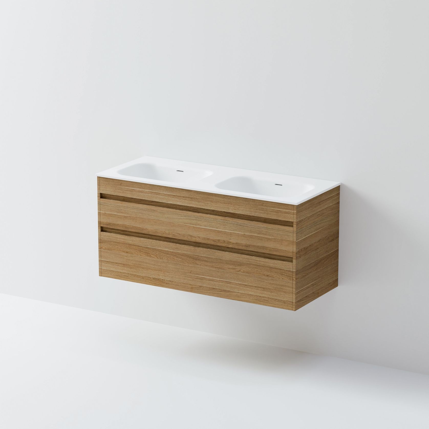 Code Luxe 1200 Wall Hung Double Basin Vanity | 2 Drawer gallery detail image