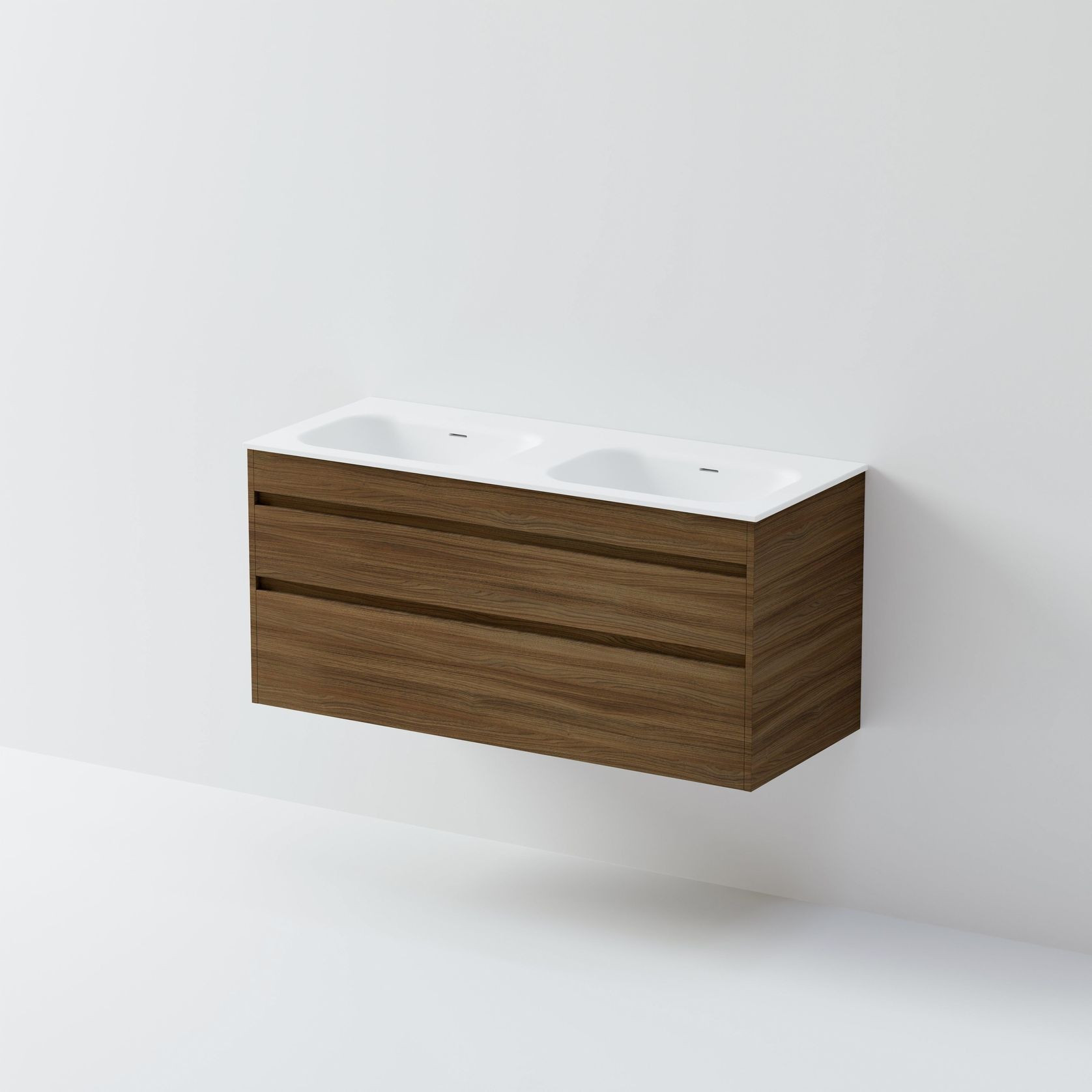 Code Luxe 1200 Wall Hung Double Basin Vanity | 2 Drawer gallery detail image