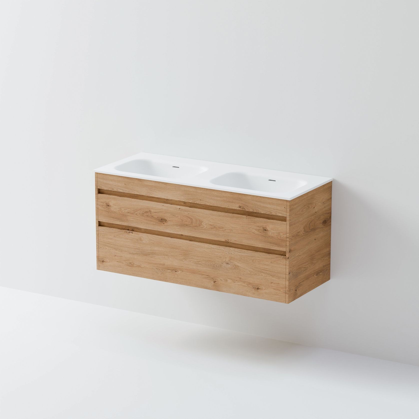 CODE Luxe 1200 Wall Hung Double Basin Vanity | 2 Drawer gallery detail image