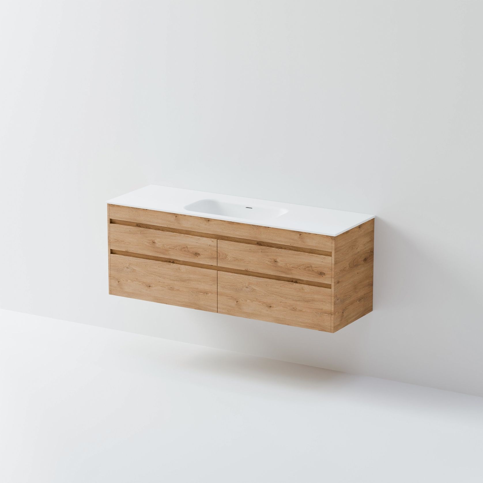 Code Luxe 1500 Wall Hung Single Basin Vanity | 4 Drawer Side By Side gallery detail image