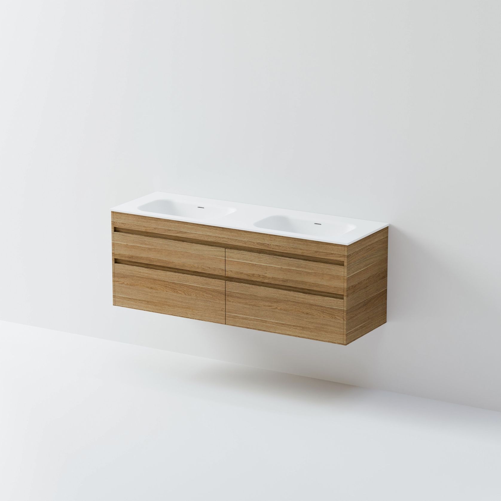 CODE Luxe 1500 Wall Hung Double Basin Vanity | 4 Drawer Side By Side gallery detail image