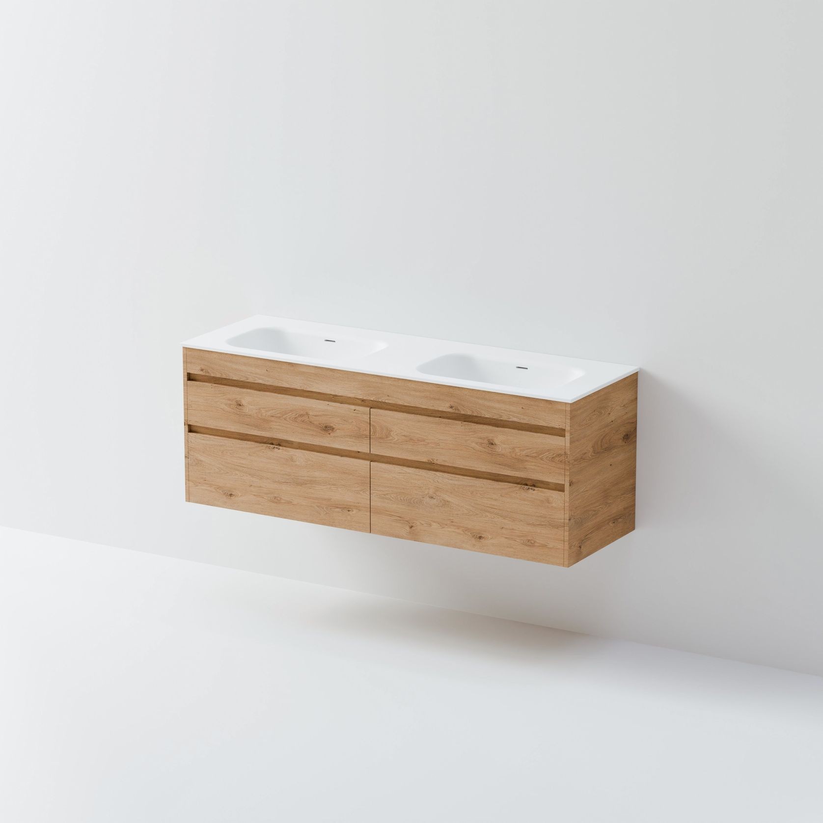 CODE Luxe 1500 Wall Hung Double Basin Vanity | 4 Drawer Side By Side gallery detail image