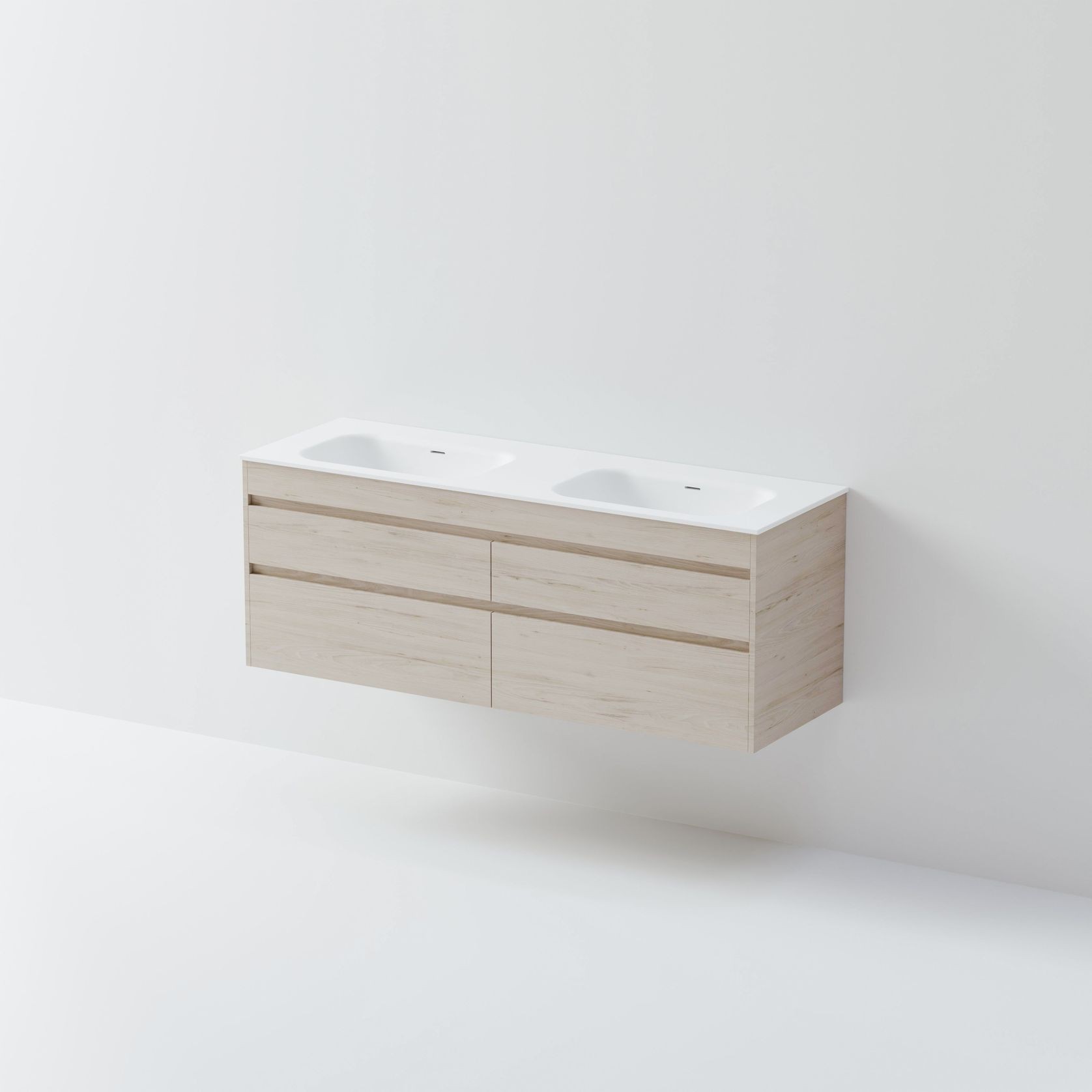 CODE Luxe 1500 Wall Hung Double Basin Vanity | 4 Drawer Side By Side gallery detail image