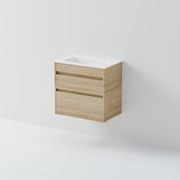 Luxe 600 Slim Wall Hung Vanity | 2 Drawer gallery detail image