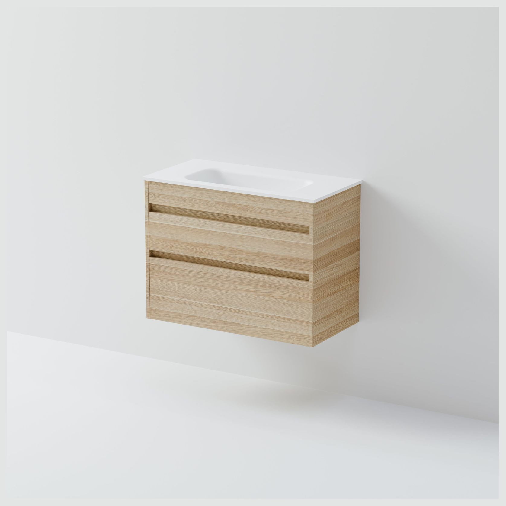 Luxe 750 Slim Wall Hung Vanity |  2 Drawer gallery detail image
