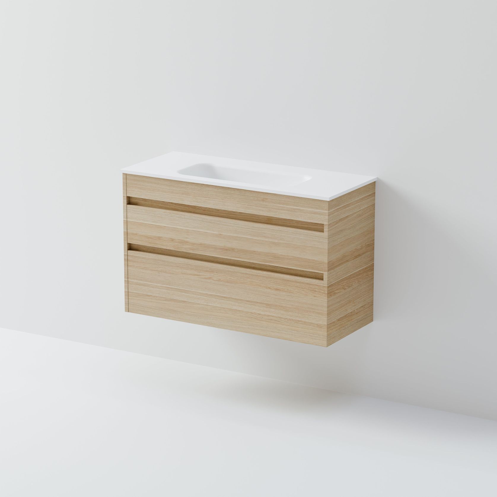 Luxe 900 Slim Wall Hung Vanity | 2 Drawer gallery detail image