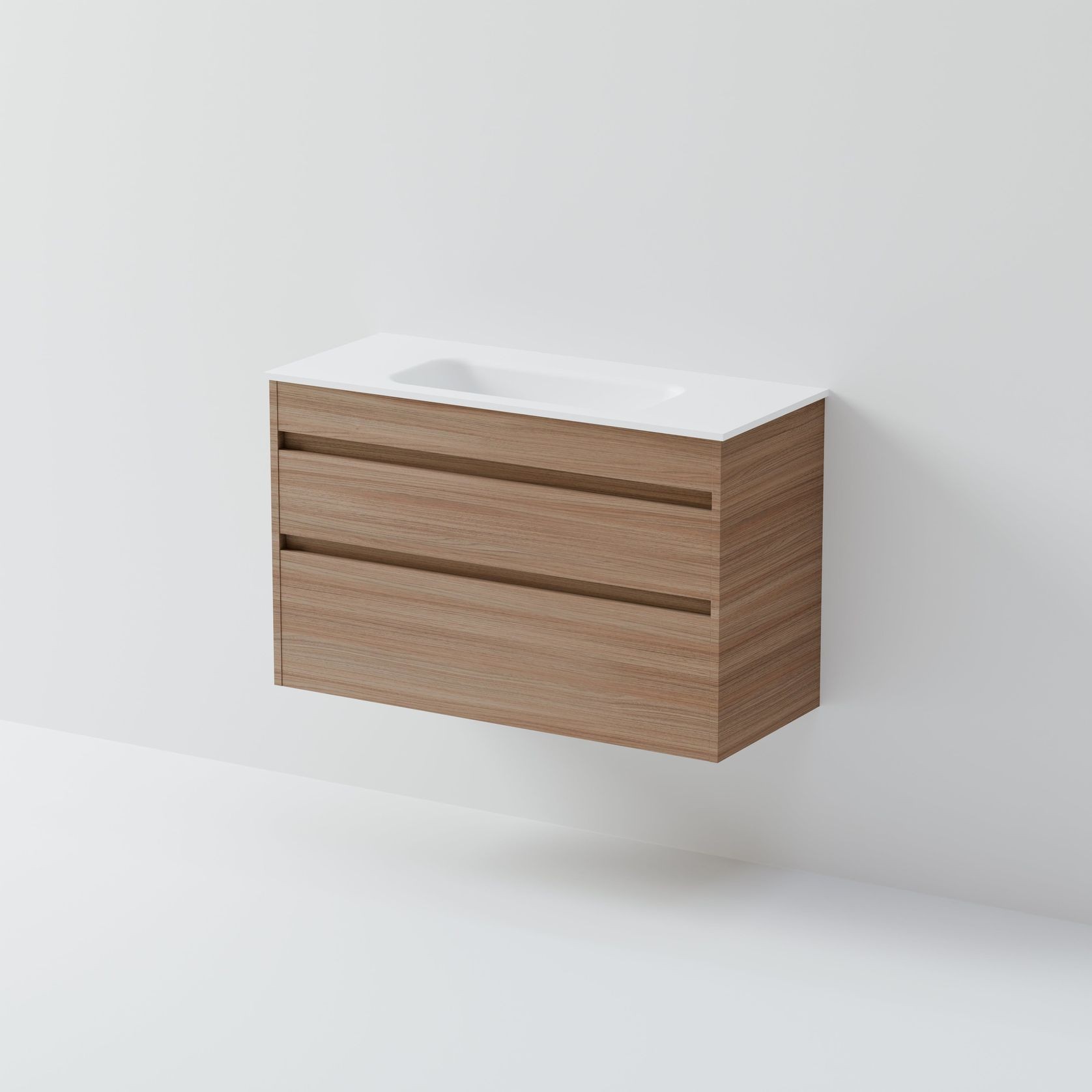 Luxe 900 Slim Wall Hung Vanity | 2 Drawer gallery detail image
