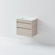 Luxe 600 Slim Wall Hung Vanity | 2 Drawer gallery detail image