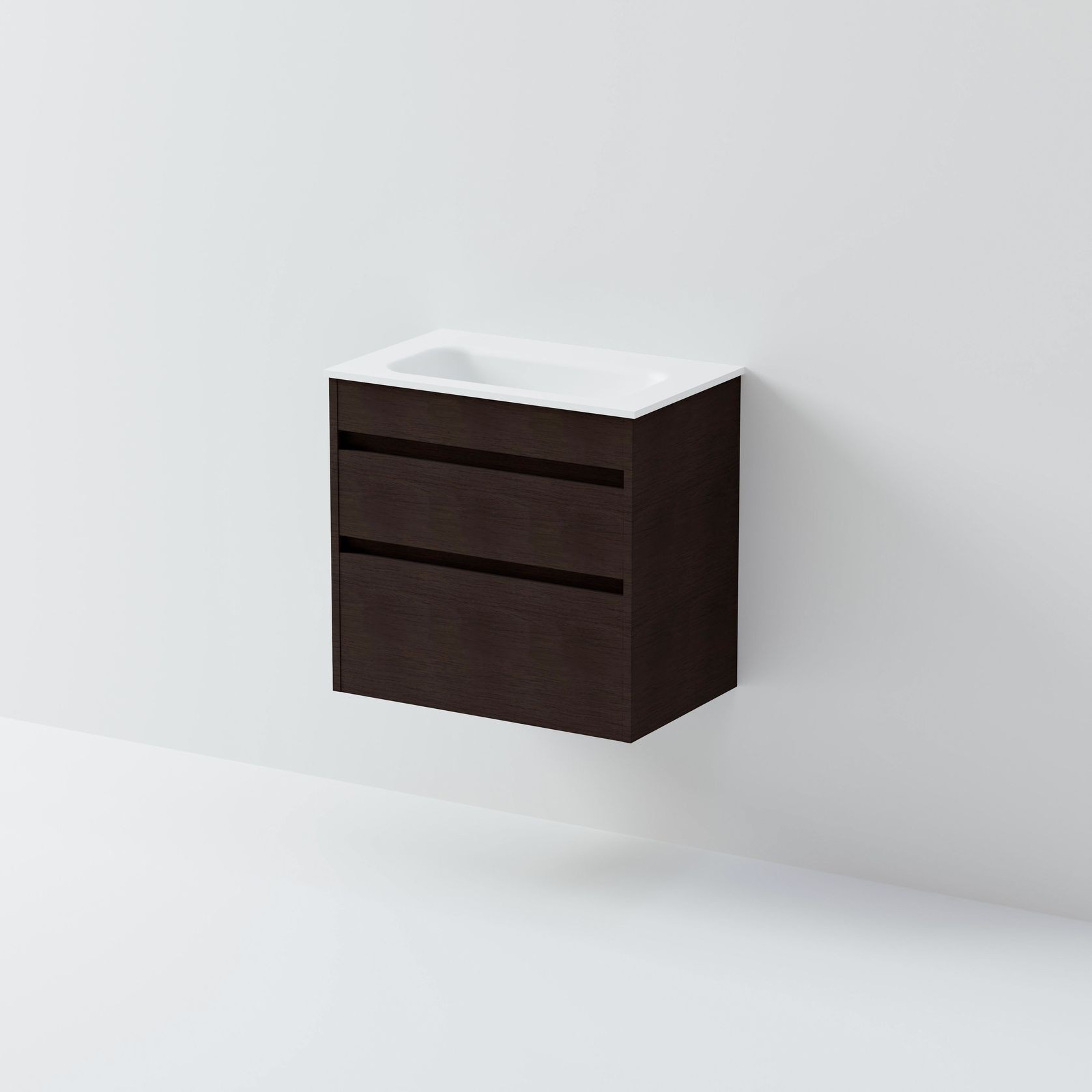 Luxe 600 Slim Wall Hung Vanity | 2 Drawer gallery detail image