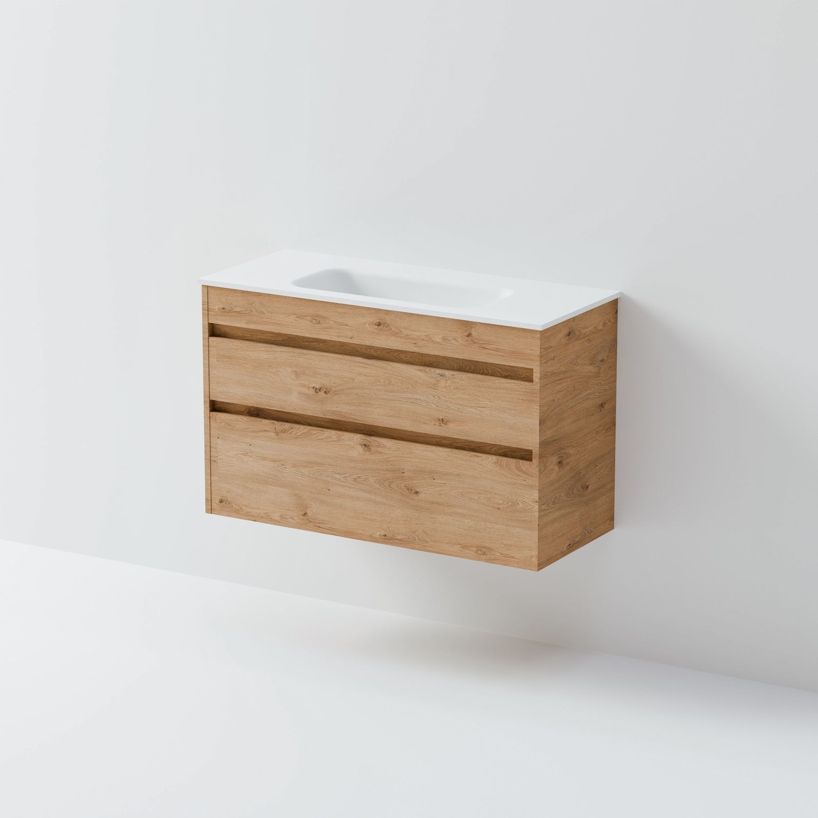 Luxe 900 Slim Wall Hung Vanity | 2 Drawer gallery detail image