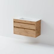 Luxe 900 Slim Wall Hung Vanity | 2 Drawer gallery detail image
