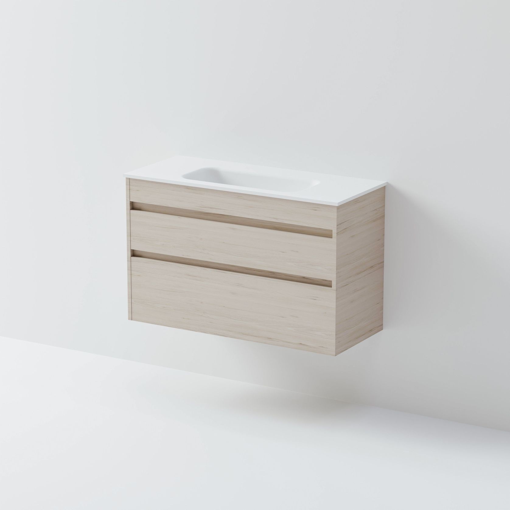 Luxe 900 Slim Wall Hung Vanity | 2 Drawer gallery detail image