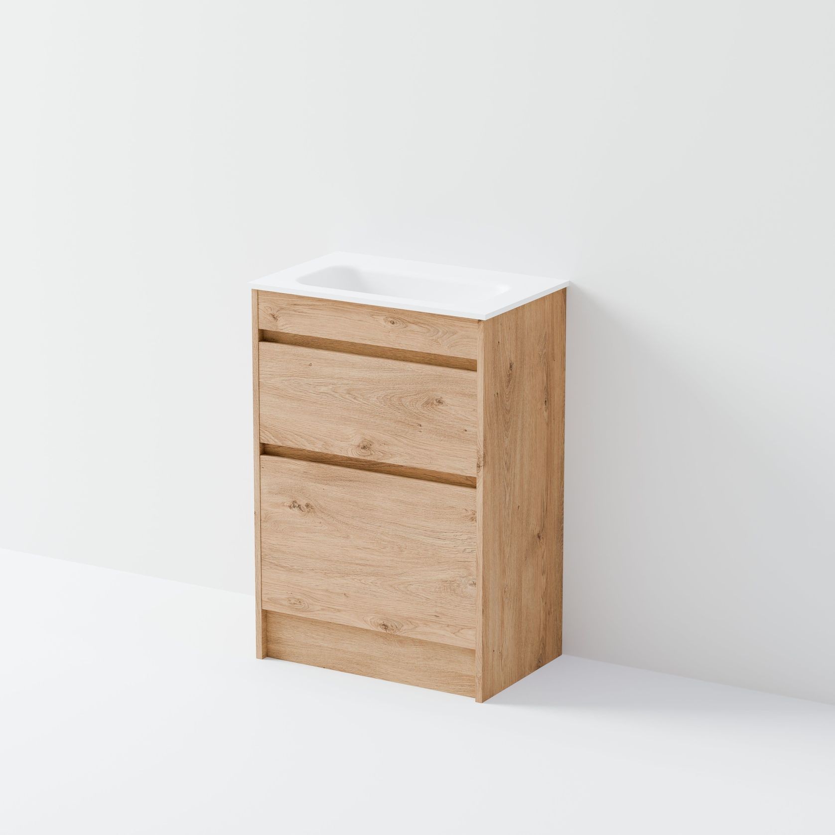 Luxe 600 Slim Floorstanding Vanity | 2 Drawer gallery detail image