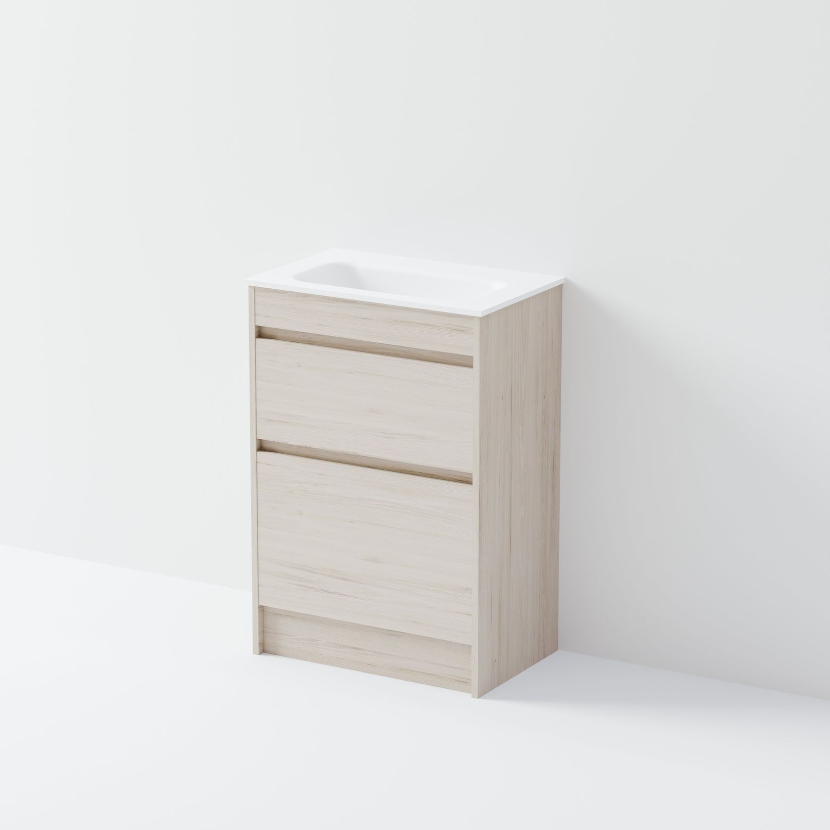 Luxe 600 Slim Floorstanding Vanity | 2 Drawer gallery detail image