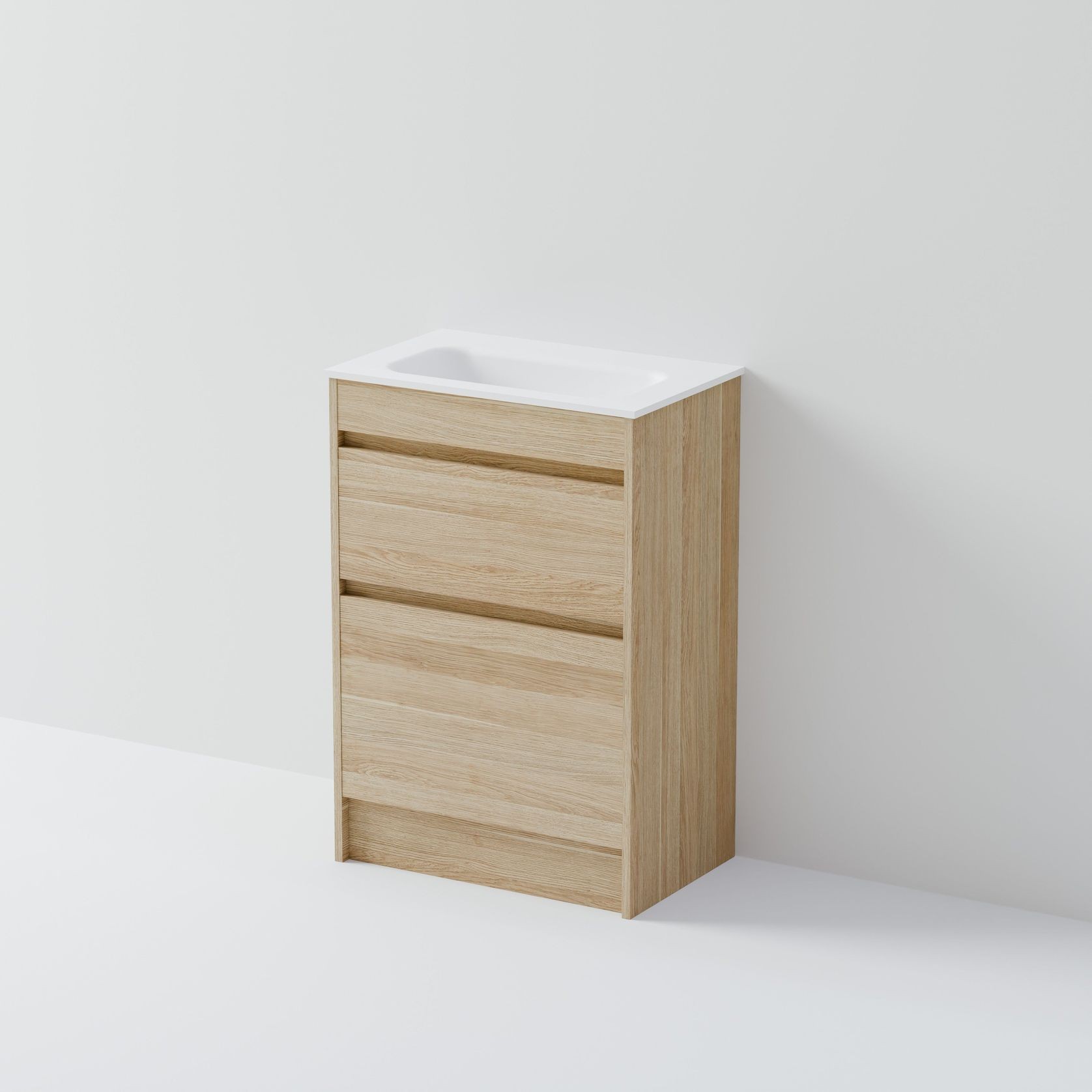 Luxe 600 Slim Floorstanding Vanity | 2 Drawer gallery detail image