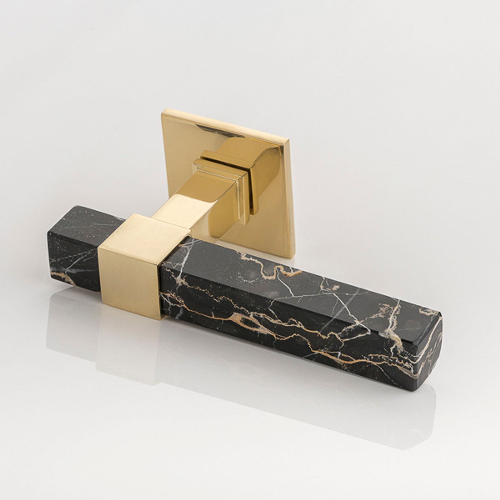 Joseph Giles - Collett Solid Brass & Marble Door Lever gallery detail image