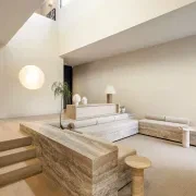 Light Silver Vein Cut Travertine Benchtop gallery detail image