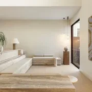 Light Silver Vein Cut Travertine Benchtop gallery detail image