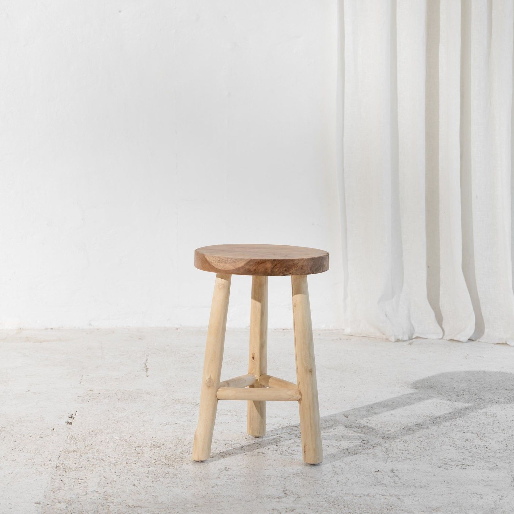 Lale Rustic Milking Stool - 46cm gallery detail image