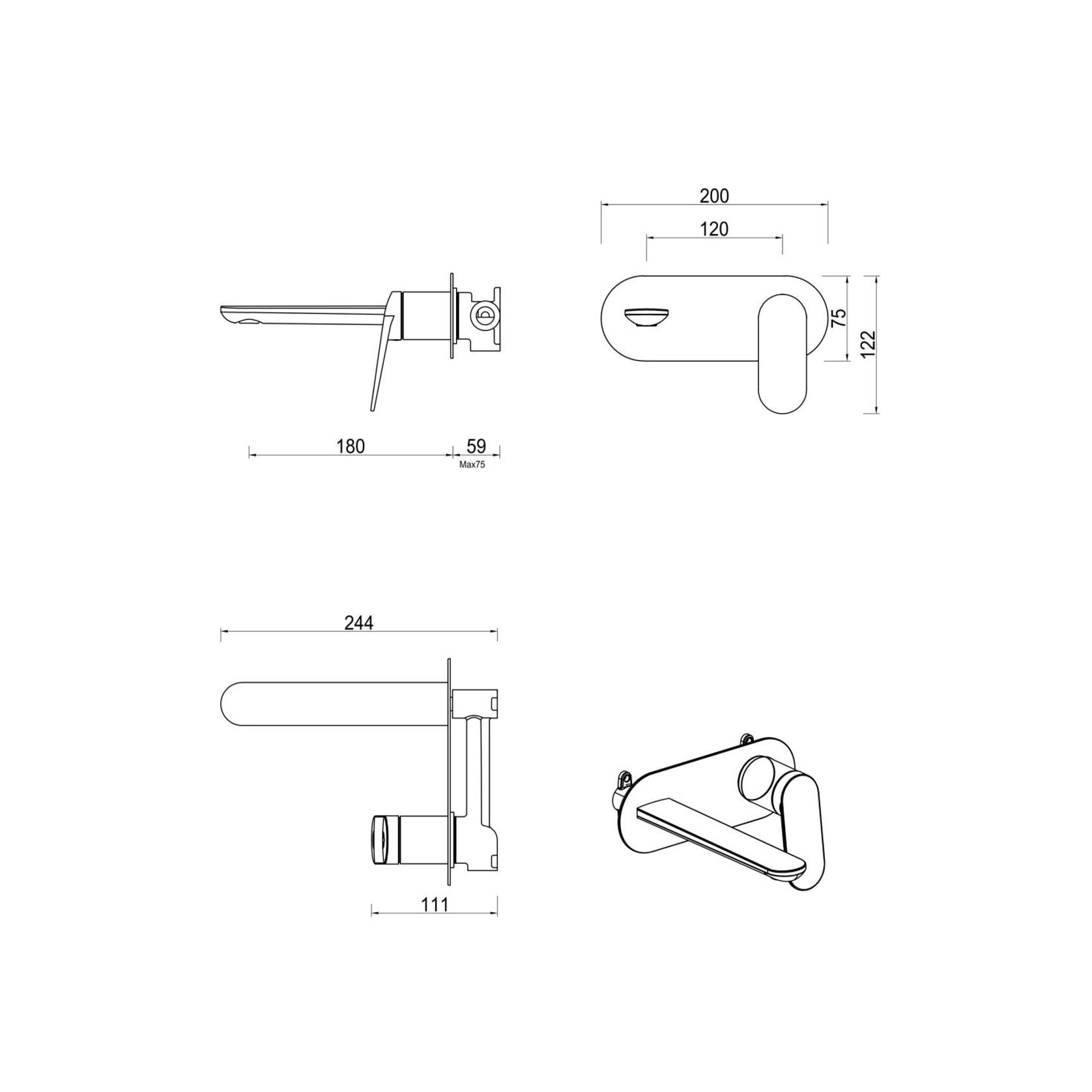 Lantra Wall | Spout Combo | 1P | Trim Kit Only gallery detail image