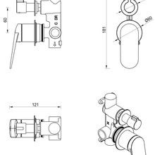 Lantra Shower Mixer Diverter | 2P | Trim Kit Only gallery detail image