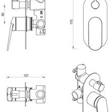 Lantra Shower Mixer Diverter | 1P | Trim Kit Only gallery detail image
