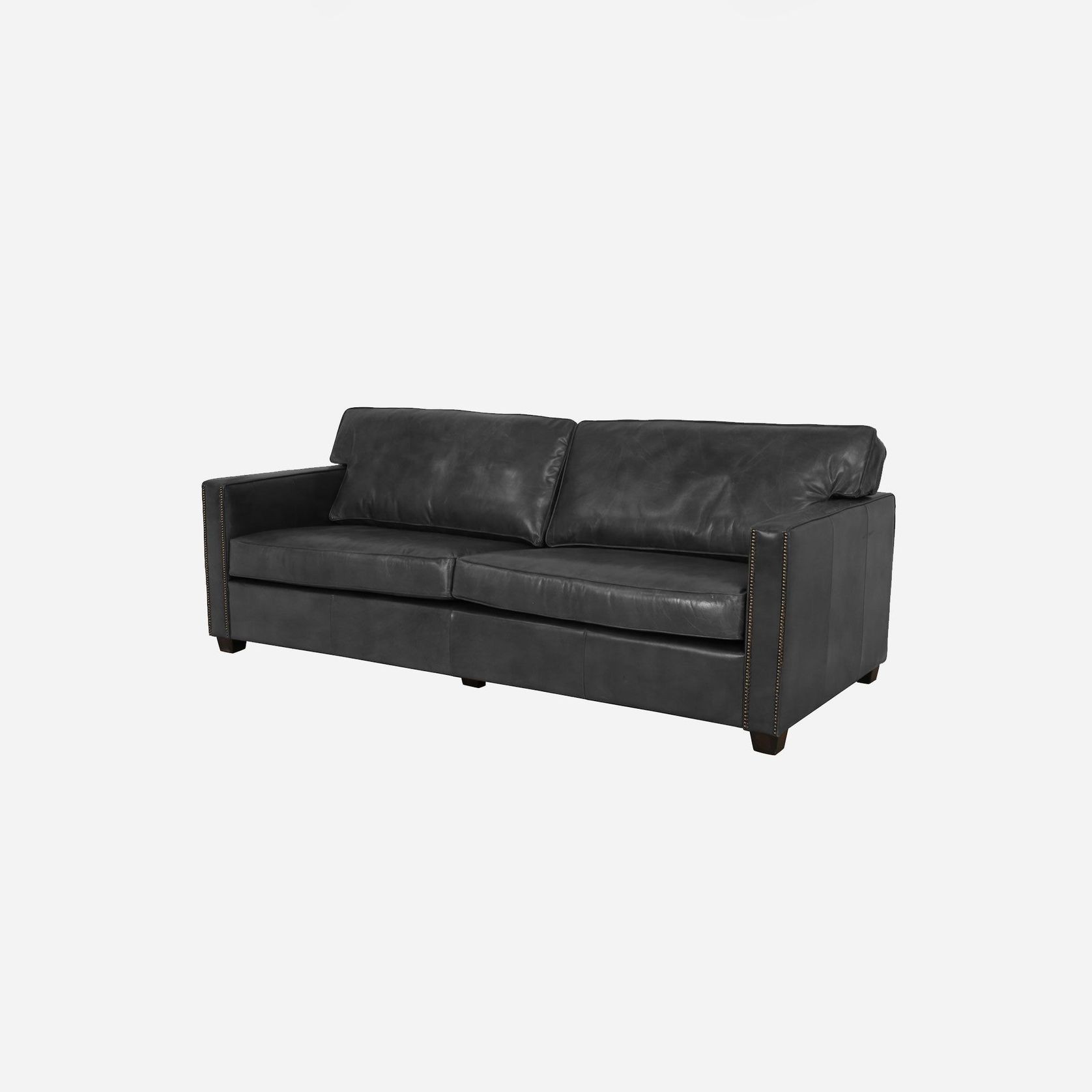 Lennox Leather Sofa | Black gallery detail image