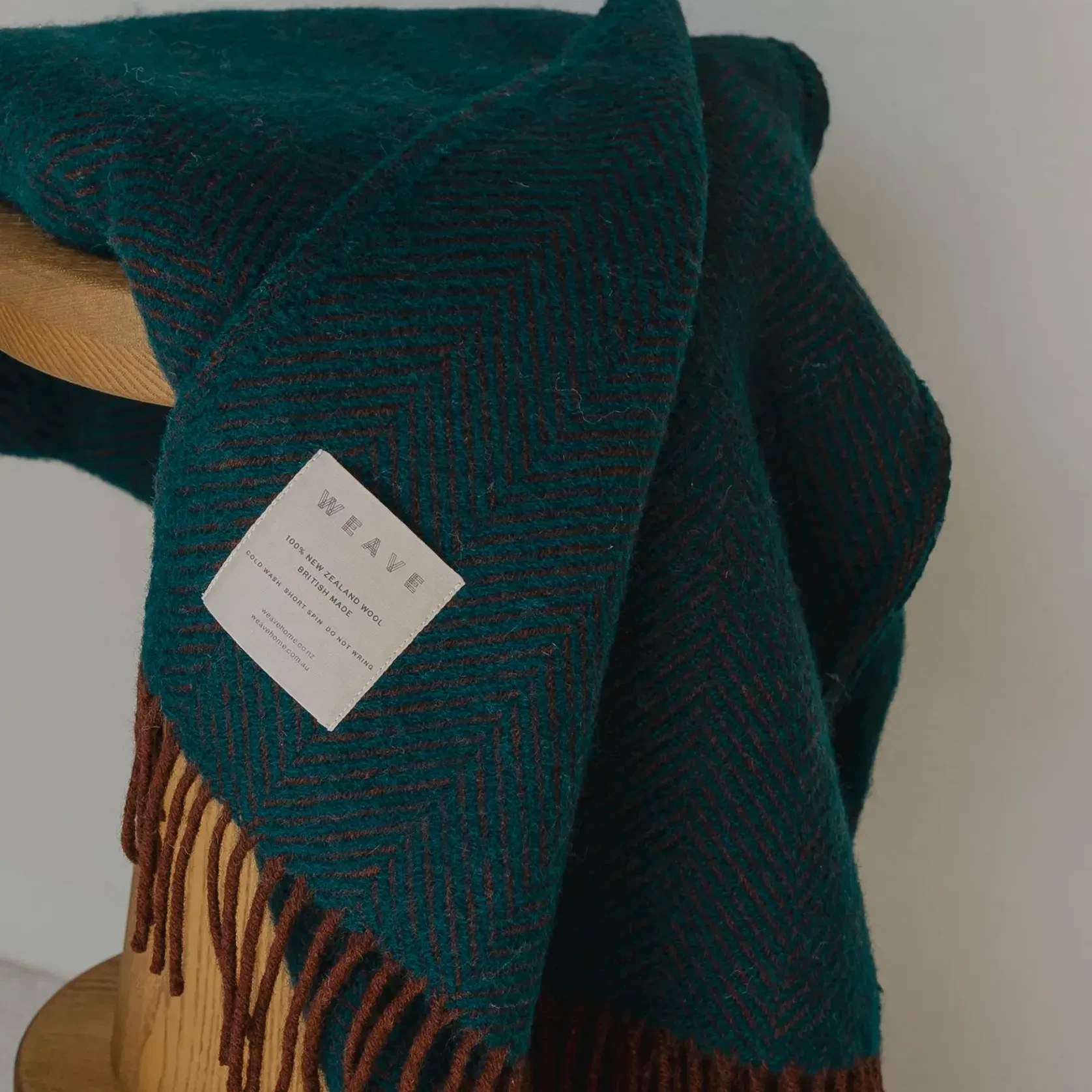 Weave Home Lerwick Throw Blanket - Hunter | NZ Wool gallery detail image
