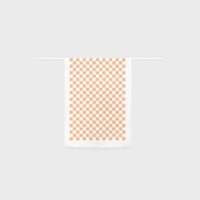 Checkers Printed Linen Tea towel - Peach, by Lettuce | 100% Linen gallery detail image