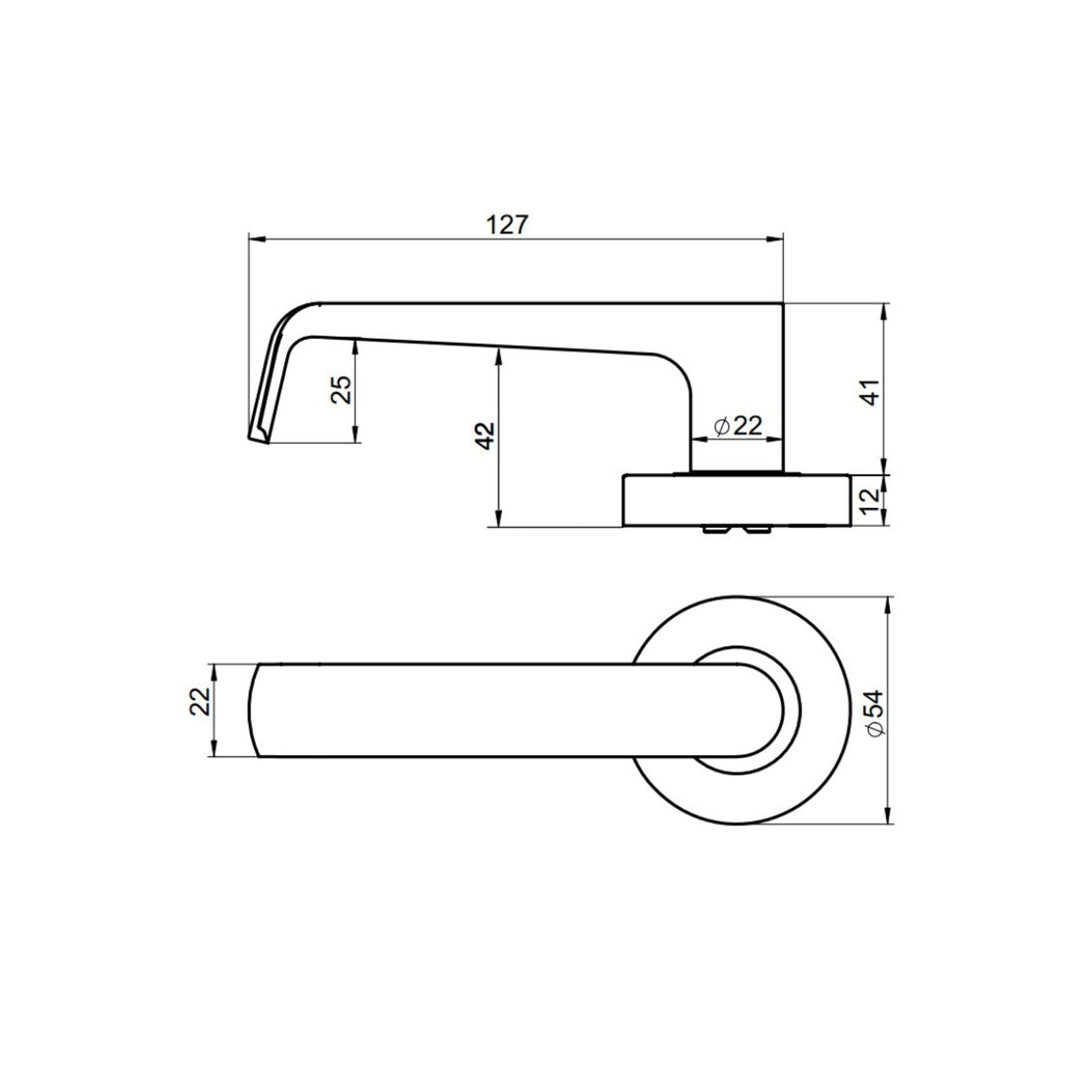 Lockwood Lever V1 Passage Set With Latch - Satin Bronze PVD gallery detail image