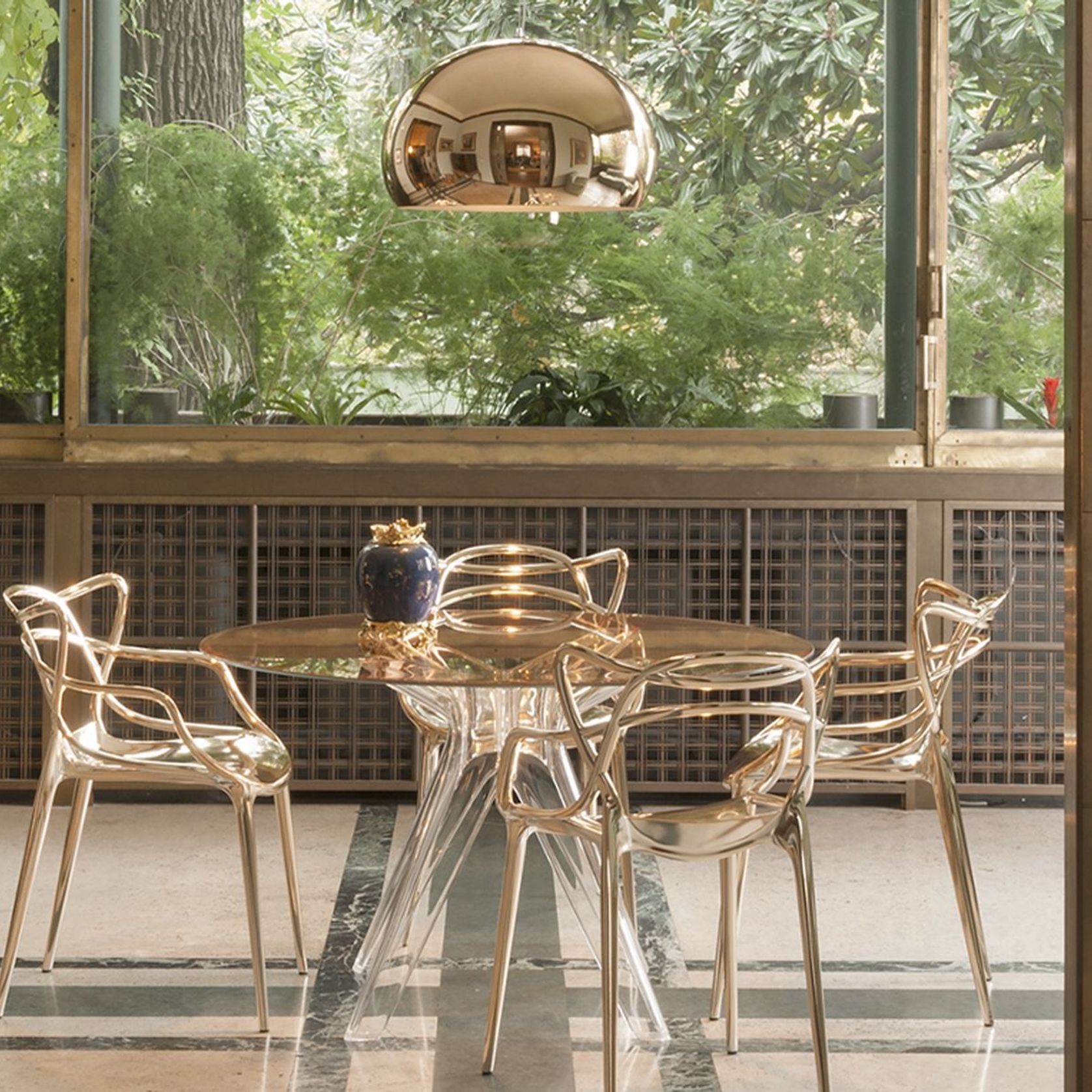 Small FL/Y Suspension Lamp - Metallic gallery detail image