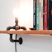 Rustic Pipe Bracket Shelf 80cm gallery detail image