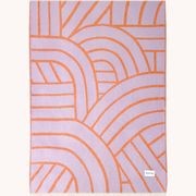 Maison Deux Lines - Lilac Orange | Large Reversible Wool Throw gallery detail image