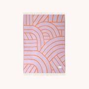 Maison Deux Lines Reversible NZ Wool Throw – Lilac Orange gallery detail image