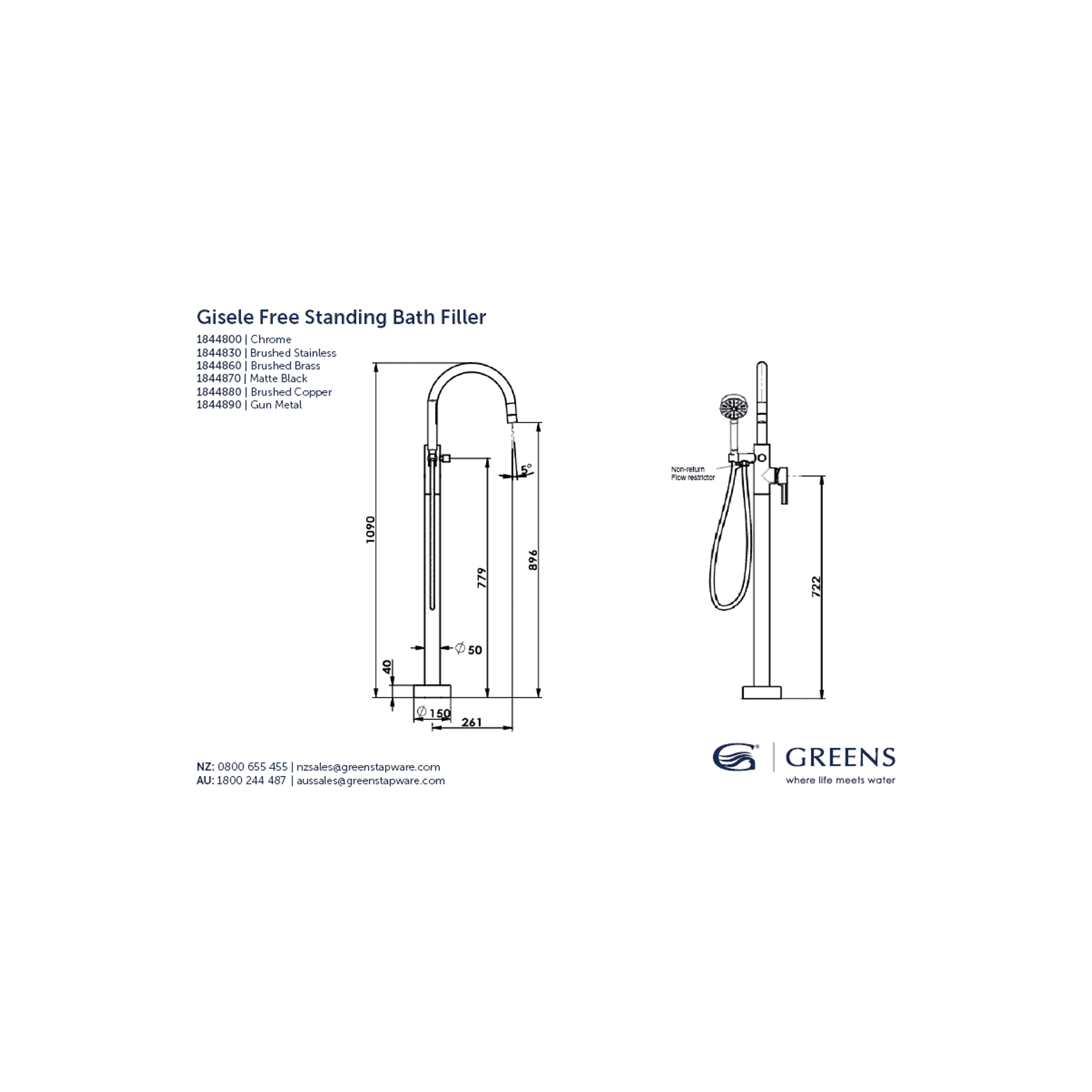 Gisele Freestanding Bath Filler gallery detail image