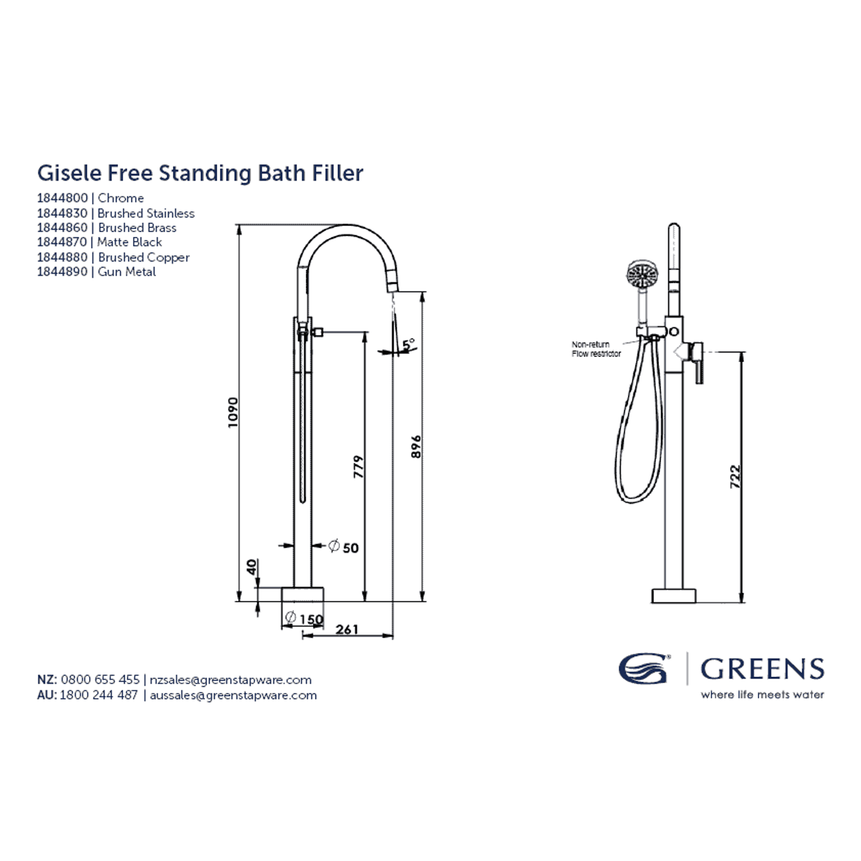 Gisele Freestanding Bath Filler gallery detail image